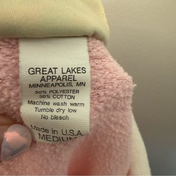 Vintage Pink Sheep Embroidered Collared Sweater Sweatshirt - Picture 6 of 6